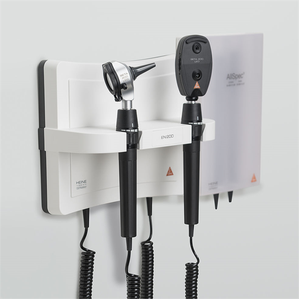 HEINE EN200 LED Diagnostic Wall Unit 3.5v with BETA200 Otoscope & BETA200 Ophthalmoscope