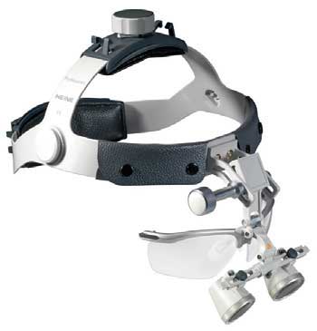 HEINE HR Binocular Loupe Set 2.5x/420mm on Professional L Headband with i-View mount and S-Guard Lenses