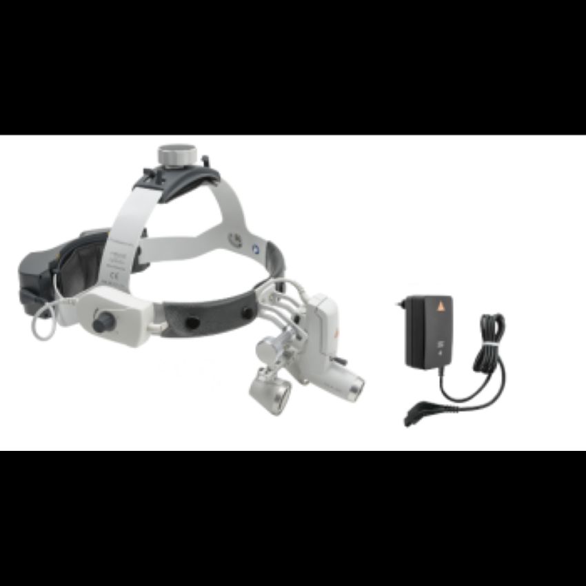 HEINE ML4 LED Headlight on Professional L Headband with HR 2.5x/340mm Loupes & mPack UNPLUGGED