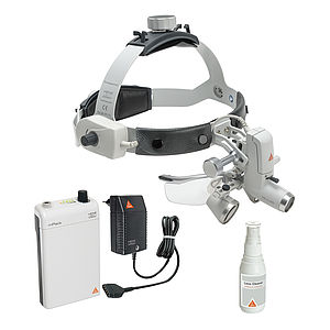 HEINE ML4 LED Headlight on Professional L Headband with S-Guards & HR 2.5x/420mm Loupes & mPack with Plug-in Charger