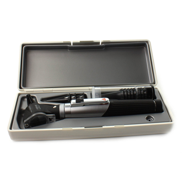 HEINE mini 3000 Fibre Optic Otoscope 2.5v with Handle, Battery, Four Reusable Tips and 10 AllSpec Disposable Tips in a Hard Case