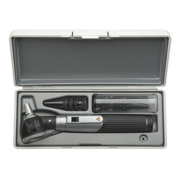 HEINE mini 3000 LED F/O Otoscope Set with 4 Reuseable Tips & 5 x 2.5 & 4mm AllSpec Disposable Tips in Hard Case