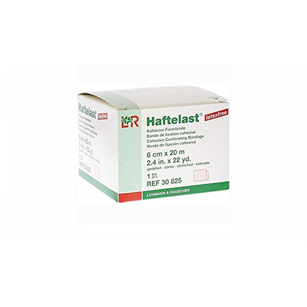 HafteLast Latex-Free Cohesive Bandage 6cm x 20m Stretched