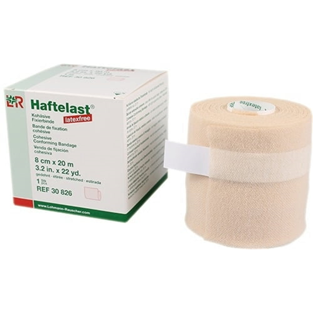 HafteLast Latex-Free Cohesive Bandage 8cm x 20m Stretched