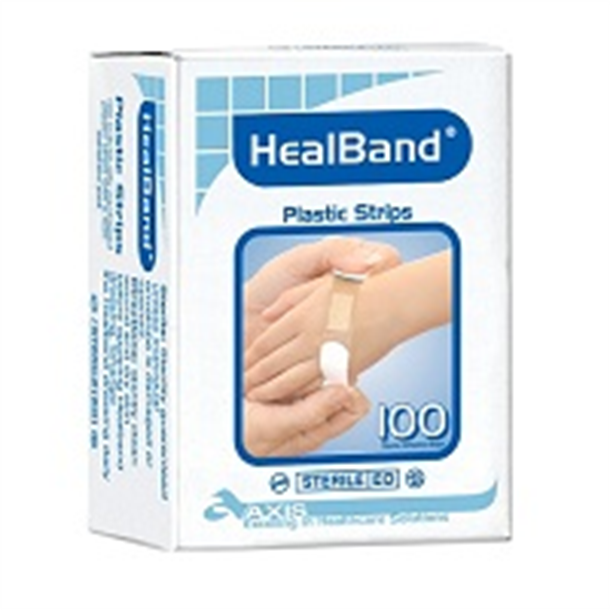 Healband Plastic Strips 100's 20mm x 72mm W/Proof Sterile Latex-Free