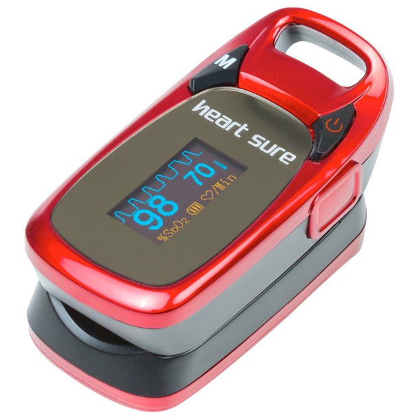 Heart Sure Finger Tip Pulse Oximeter with Lanyard. With OLED Display