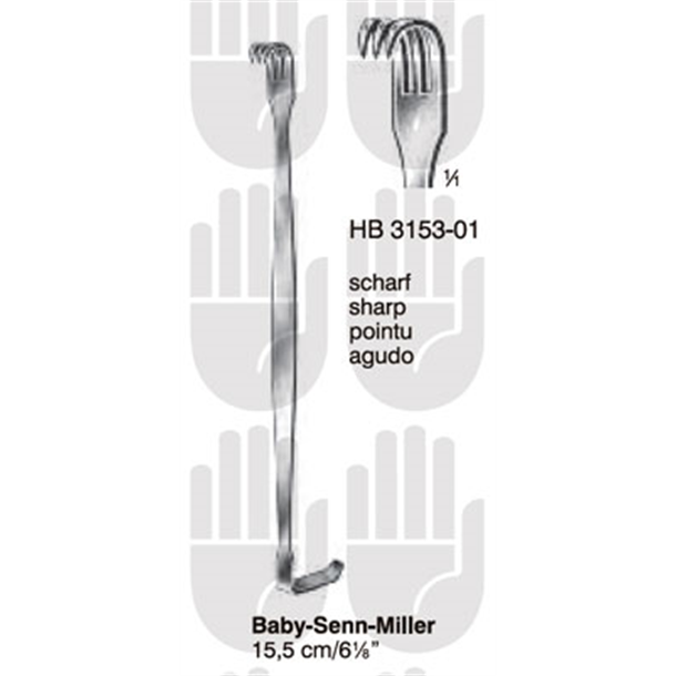 Hebu Baby Senn-Miller Retractor Sharp 15.5cm