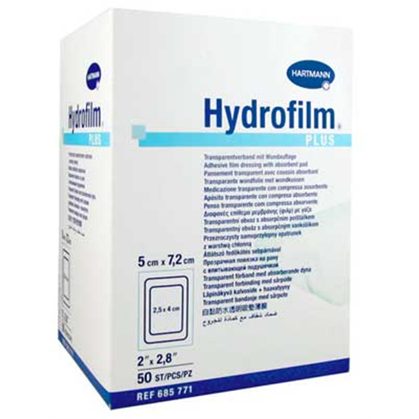 Hydrofilm Plus 5cm x 7.2cm. Sterile Box of 50