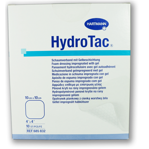 HydroTac Foam Dressing 10cm x 10cm. Box of 10