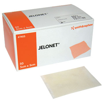 Jelonet 5cm x 5cm. Box of 50