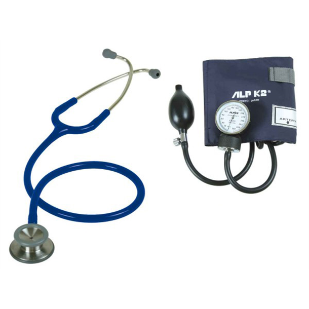 Liberty Nurses Kit Includes Aneroid BP Unit, Stethoscope with ID Tag and Pouch - Navy Blue