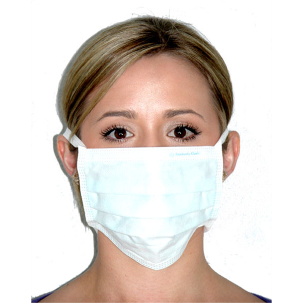 Liteone Surgical Mask, Pleat-style with Ties - Blue. Box of 50