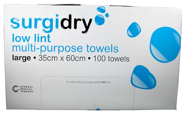 Low Lint All Purpose Towel 60cm x 35cm - Large. Dispenser of 100