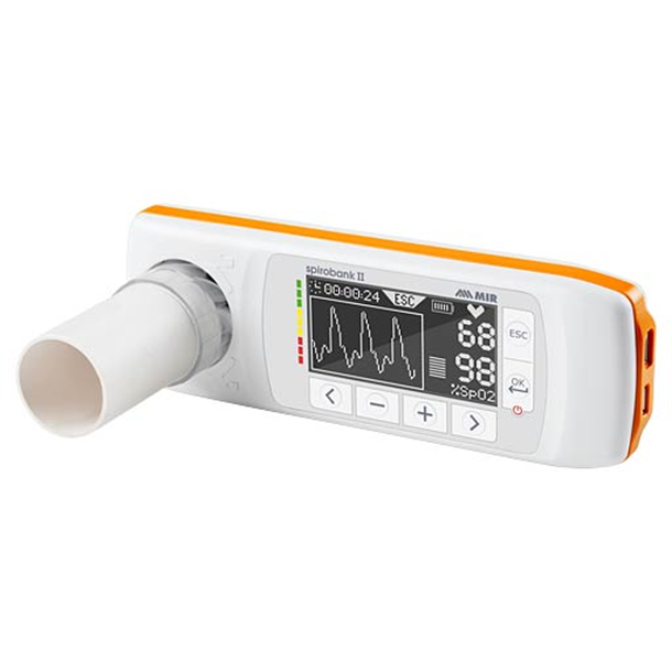 MIR Spirobank II Advanced USB & Bluetooth Spirometer with Winspiro PRO Software. Requires Disposable Turbines, not Included.