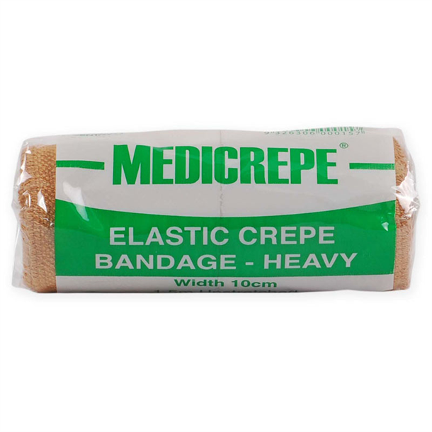 Medicrepe Elastic Bandage Heavy 10cm x 1.5m- Unstretched TAN. Pack of 12