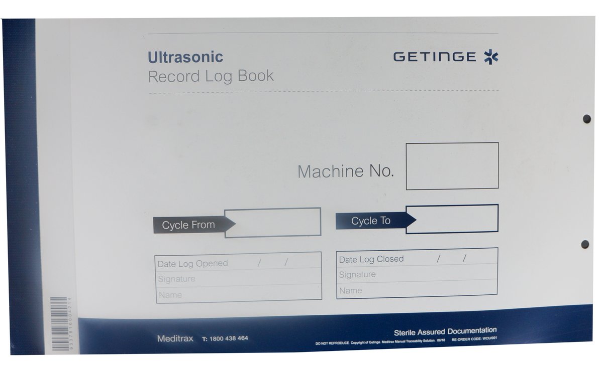 Meditrax Ultrasonic Record Log Book, Ultrasonic Cleaners, STERILIZING
