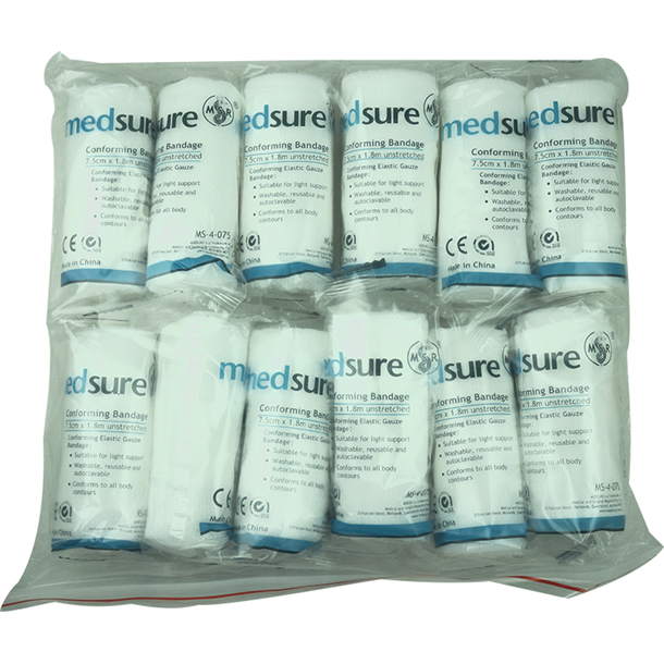  Medsure Conforming Bandage 7.5cm x 1.8m. Pack of 12