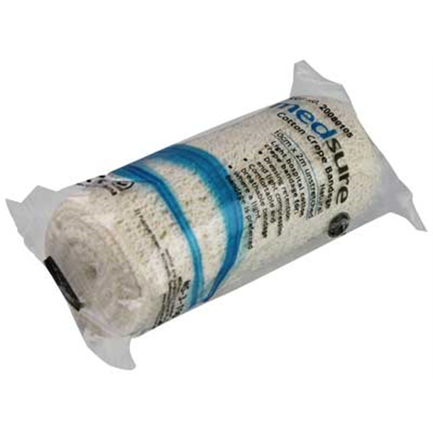Medsure Cotton Crepe Bandage 10cm x 2m Unstretched Pack of 12