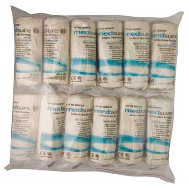Medsure Cotton Crepe Bandage 15cm x 2m Unstretched Pack of 12