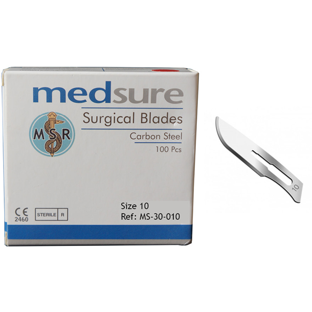 Medsure Scalpel Blades Sterile #10 Box of 100