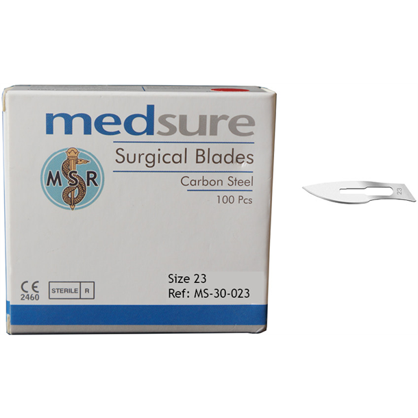 Medsure Scalpel Blades Sterile #23 Box of 100