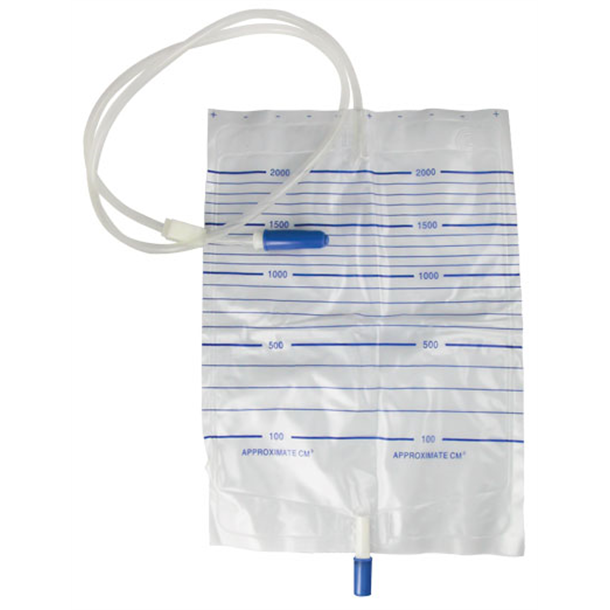  Medsure Urine Drainage Bag NRV 2000ml Sterile with Pull Valve Bottom Outlet. Box of 250