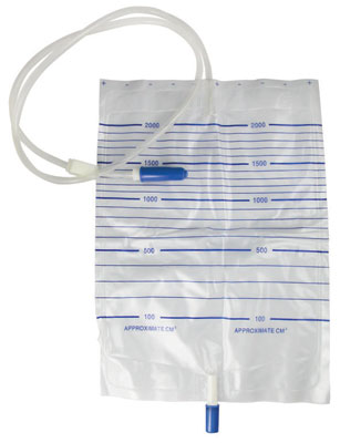  Medsure Urine Drainage Bag NRV 2000ml Sterile with Pull Valve Bottom Outlet. Single