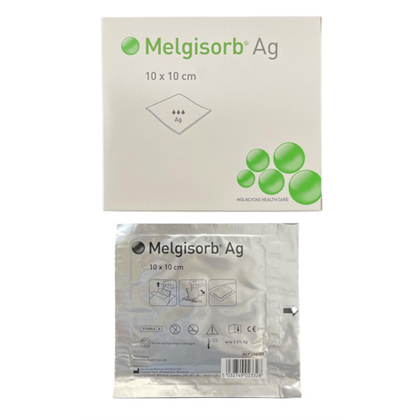Melgisorb Ag 10cm x 10cm Box of 10