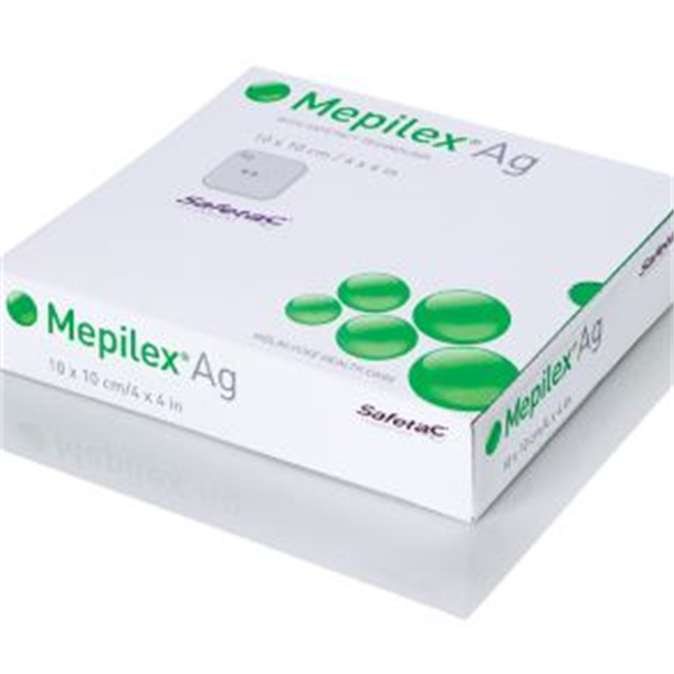 Mepilex Ag Dressing 10cm x 10cm. Box of 5