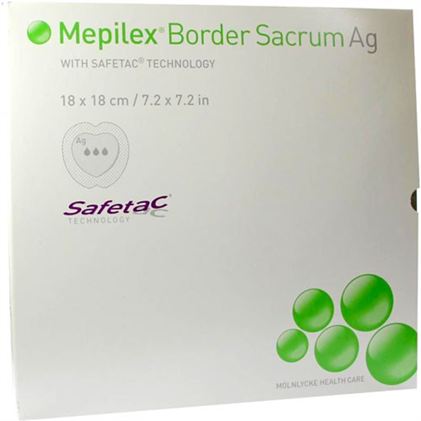 Mepilex Border Ag Sacrum Dressing 18cm x 18cm, Box of 5