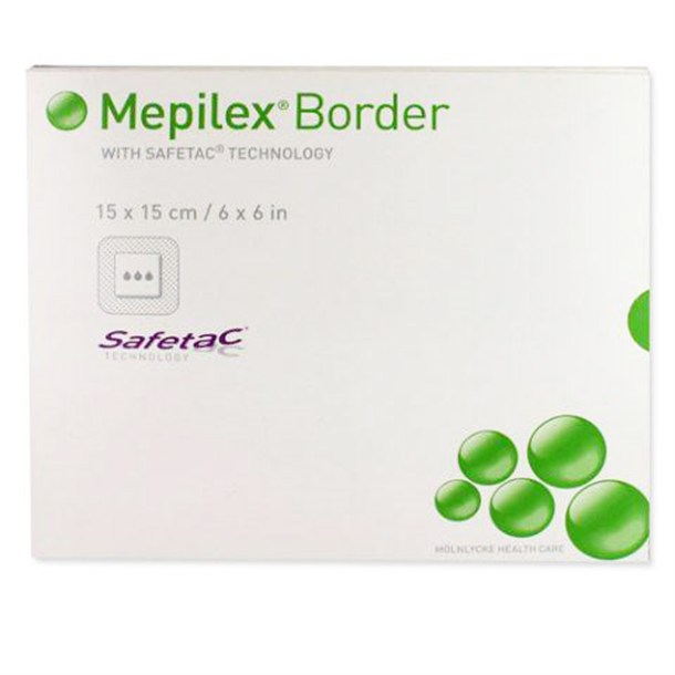 Mepilex Border Dressing 15cm x 15cm. Box of 5
