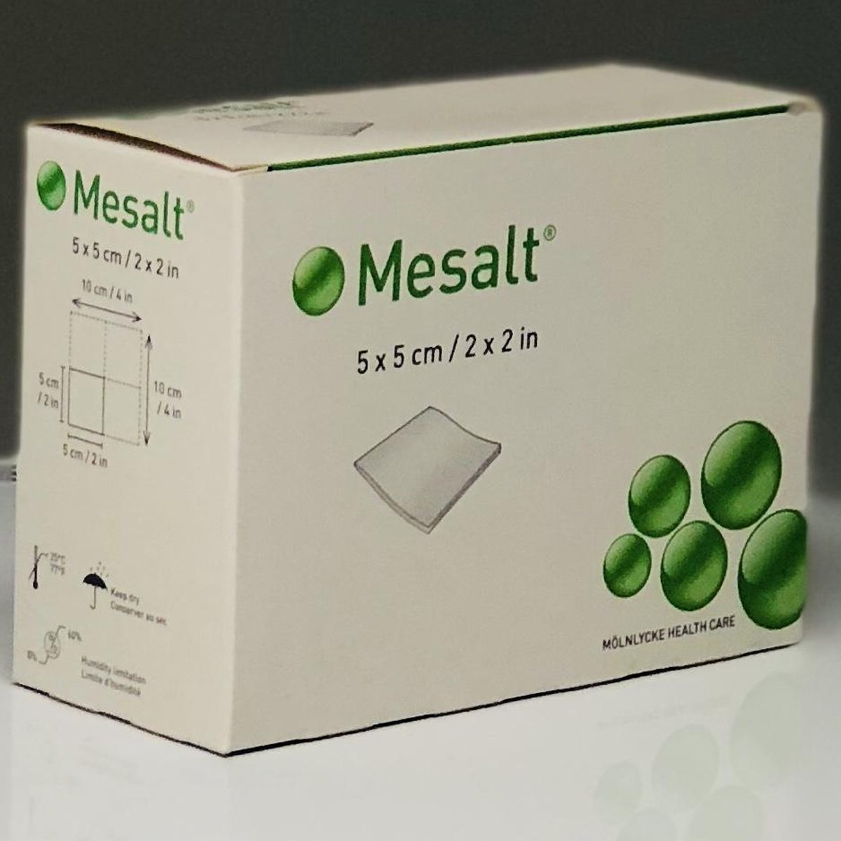 Mesalt Dressing 5cm x 5cm. Box of 30