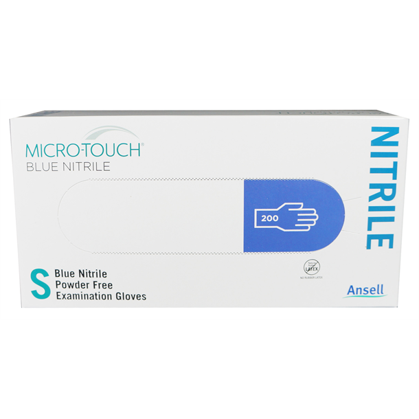 Micro-Touch Nitrile Exam Glove Small,Blue,N/S,No-Powder Box of 200