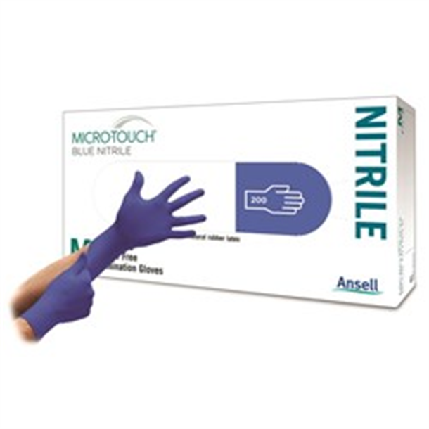 Micro-Touch Nitrile Exam Glove X-Large,Blue,N/S,No-Powder Box of 200's