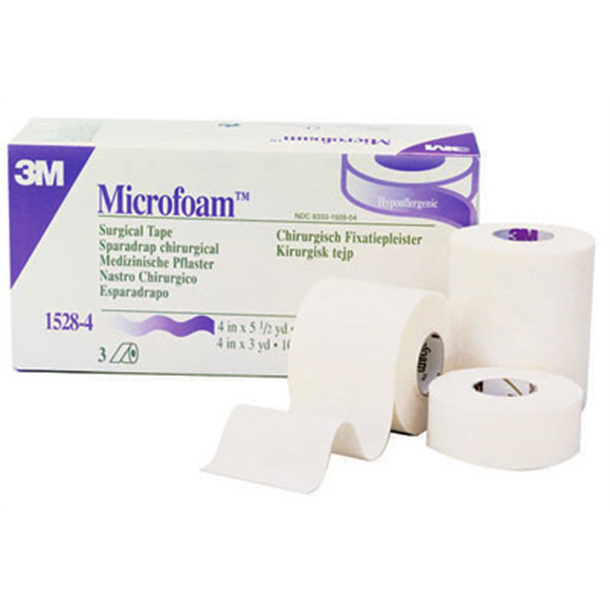 Microfoam Porous Elastic Hypoallergenic Surgical Tape 50mm x 3m (stretched). Box of 6