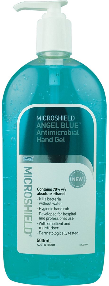 Microshield Angel Blue Antimicrobial Hand Gel 500ml