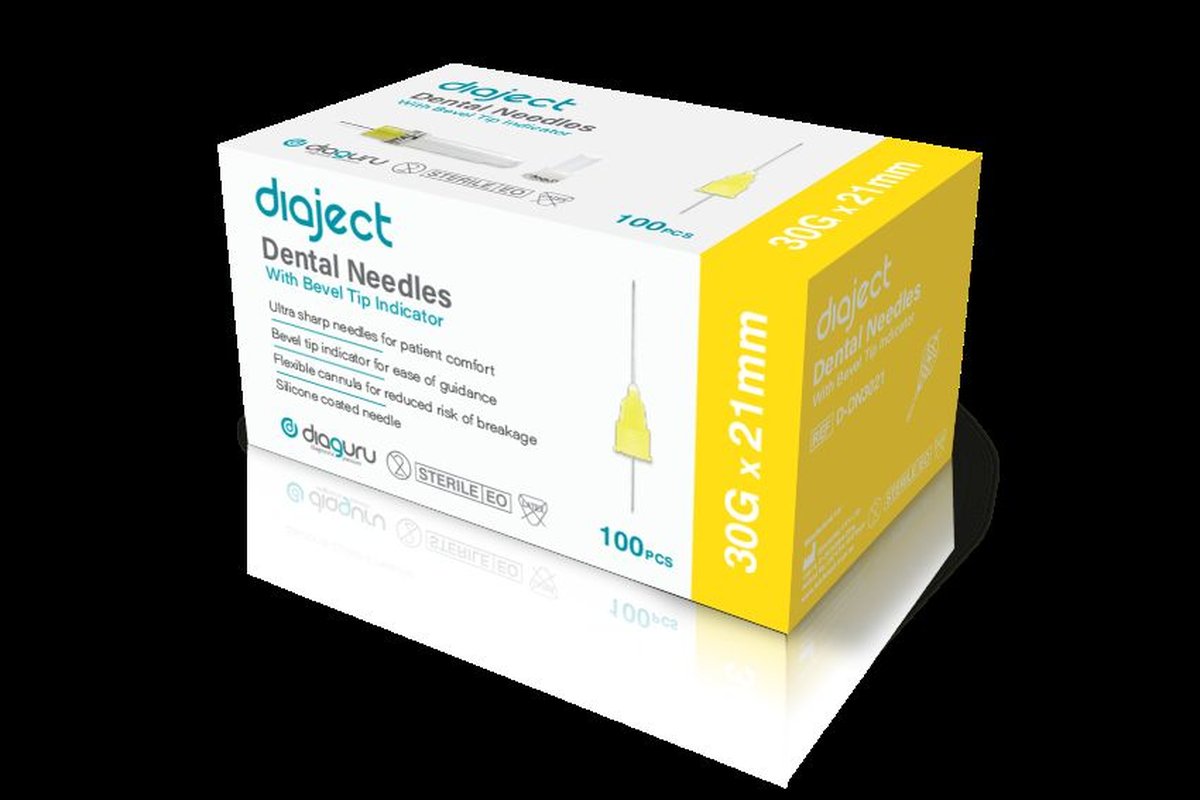 Monoject Disposable Dental Needle 30G Short. Box of 100, Needles