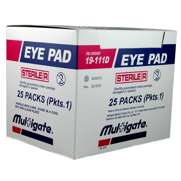 Multigate Oval Eye Pads Sterile. Dispenser Pack of 25