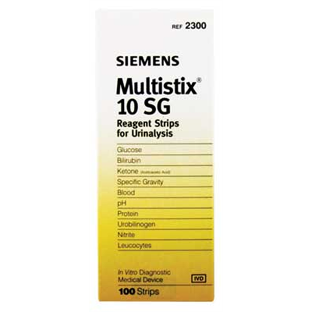 Multistix 10 SG Urine Test Strips. Pack of 100