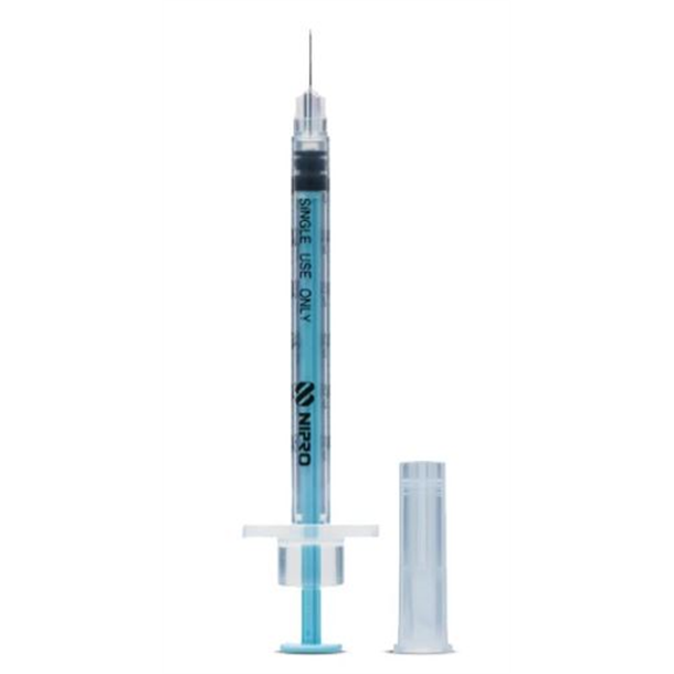 Nipro Precision 0.3ml Syringe with 31G x 8mm Needle. Dual Measurement. Box of 100