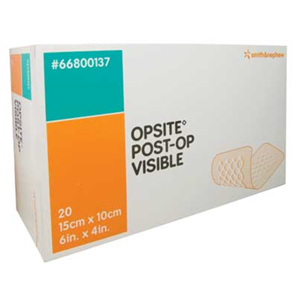Opsite Post-Op Visible Island Dressing with See-Through Pad 15cm x 10cm. Box of 20
