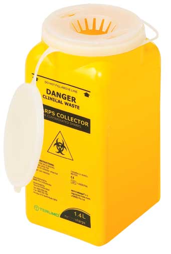 1.4L Sharps Container Yellow with Press Down Lid (Terumo)