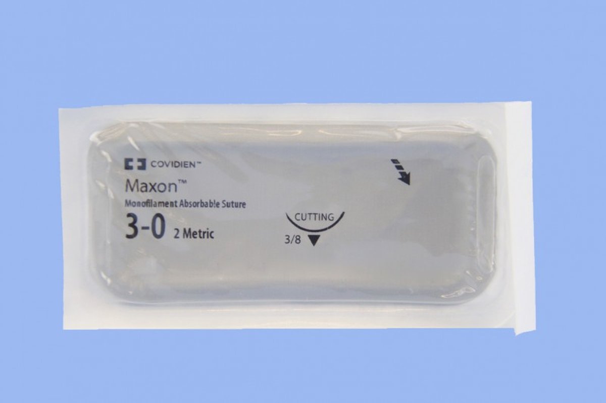 3/0 MAXON SUTURE 19MM RC NEEDLE, 45cm. PACK OF 36