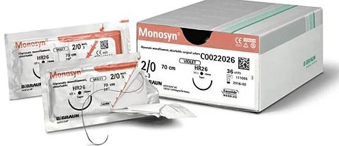3/0 Monosyn Violet Suture, 26mm Needle, 70cm. Pack of 36