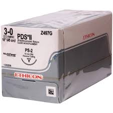 3/0 PDS II Suture, 19mm 3/8 Prec. Point RC Needle, Undyed 45cm