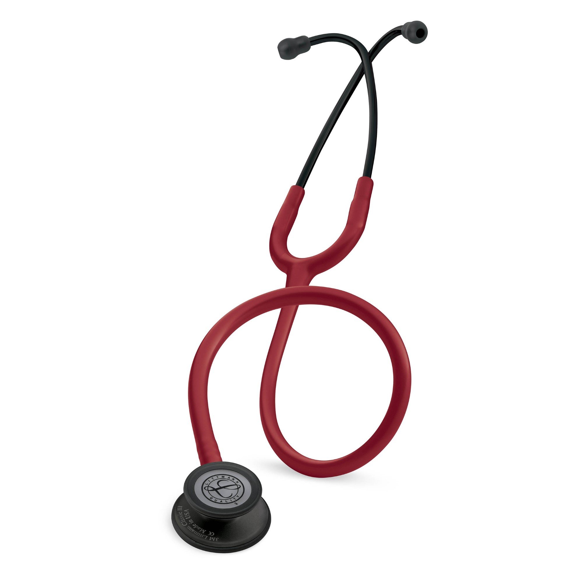 3MLittmannClassicIIIStethoscopeBurgundyTube%2cBlackChestpiece%2cBlackHeadsetStem