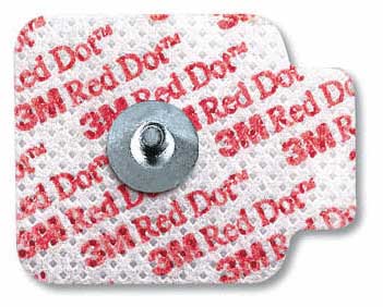 3M Red Dot Repositionable Soft Cloth ECG Electrode with Press Stud 4cm x 3cm. Carton of 1000 (5 per Bag, 200 Bags per Case)
