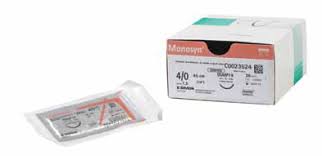 4/0 Monosyn Violet Suture 26mm Needle, 70cm. Pack of 36