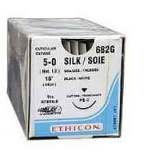 5/0 COVIDIEN SILK SUTURE 12MM NEEDLE, 45CM. BOX OF 36