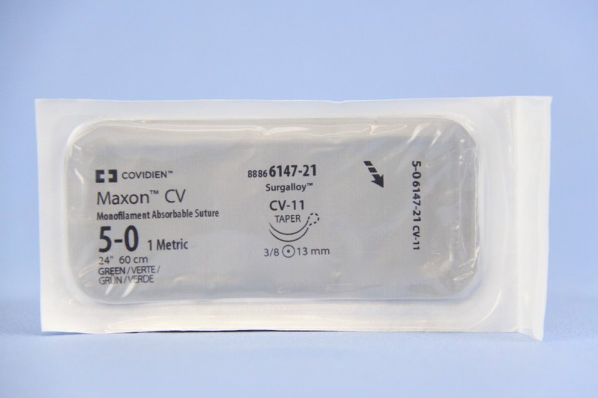 5/0 MAXON SUTURE 19MM 3/8 RC NEEDLE, 45CM. PACK OF 36